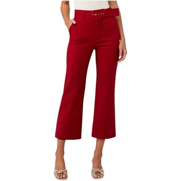 Show Me Your MuMu DJ Cropped Red Pants w/ Belt Size Small - Picture 1 of 8
